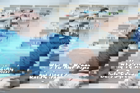 a man overheating with the text "Why Is My AC Not Cooling Below 75 Degrees?". He is clutching his head and a remote controller.